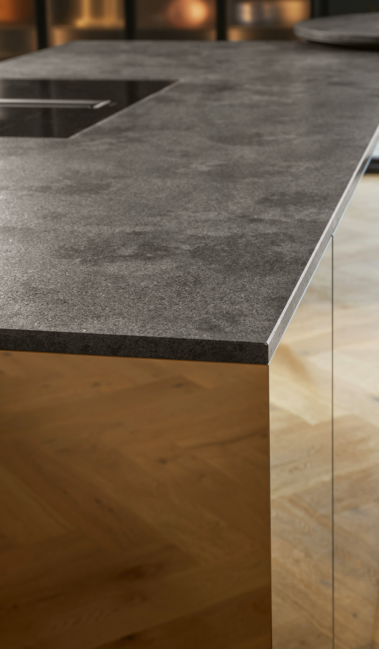 systemo Natursteinarbeitsplatte dunkelgrau